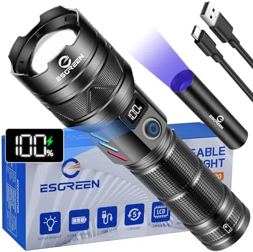 Esgreen Rechargeable Flashlights 100000 High Lumens