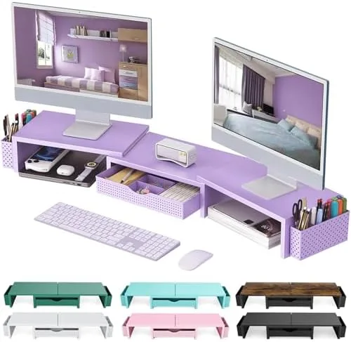 gianotter Dual Monitor Stand Riser Desk Gadget