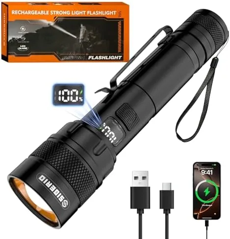 Sigerio Rechargeable Flashlight High Lumens