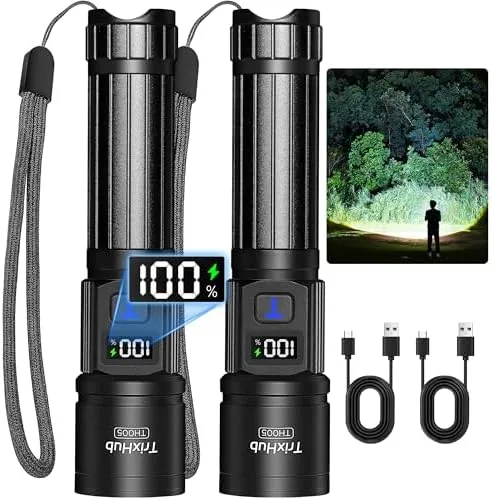 TrixHub Rechargeable Flashlights 2 Pack
