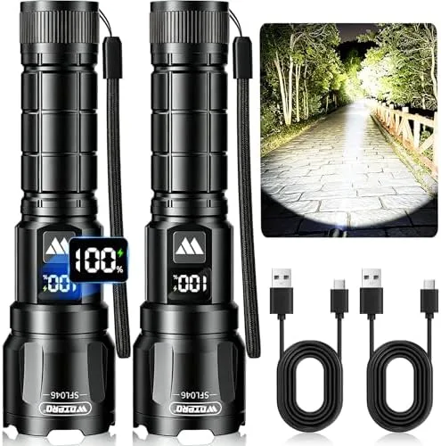 WdtPro Rechargeable Flashlights 2 Pack