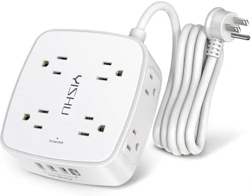 YISHU 6 Ft Surge Protector Power Smart Plug